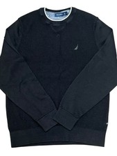 Nautica Men  s Crew neck Sweater Black Size Large Long Sleeve Casual