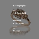 Le Vian 14K Rose Gold Cocktail Ring 1.16 cts White Chocolate Diamonds - Size 7 — photo 2