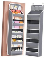 Over Door Organizer for Bedroom,Nursery,Bathroom,Dorm,Pantry, 1 pack Grey