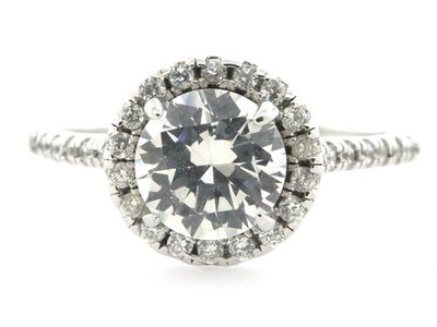 Sterling Silber 925 Damen C Z Rundschliff Halo Verlobungsring Größe 8