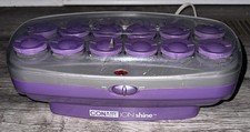 Conair Ion Shine Hot Rollers 12 Curlers Jumbo Flocked  Clips Tested- WORKS 
