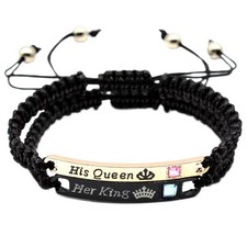 MXXGMYJ His Queen Her King Bracelets for Couples Matching Couple Bracelets fo...