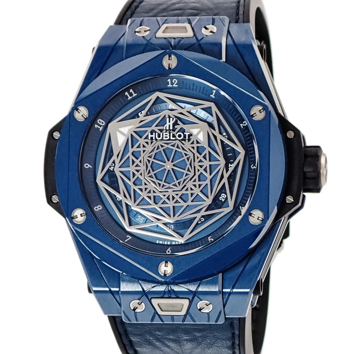 Hublot — Hublot Big Bang Unico 415.EX.7179.VR.MXM19 45mm Blue Dial Automatic #HDW183