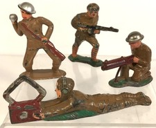 4 VINTAGE BARCLAY MANOIL WW1 LEAD INFANTRY SOLDIERS DIME STORE