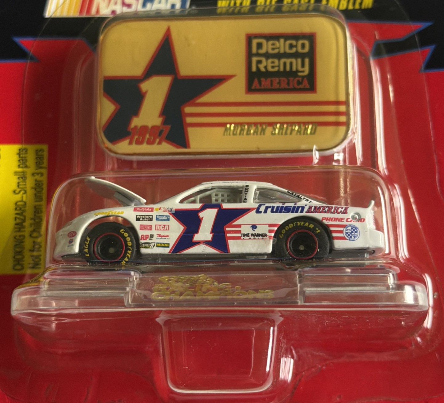 Red Star Raceway Overview Racing Champions #1 Morgan Shepherd 1997 NASCAR Delco Remy Emblem ...