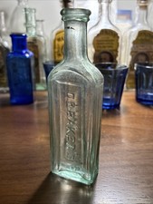 Botella de panacea Dr Baker’s Pain de la década de 1870 tamaño pequeño tapa goteante