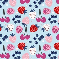 20 Servietten Berries Sundae Beerenmix Erdbeeren Kirschen FrüChte Garten 33X33Cm