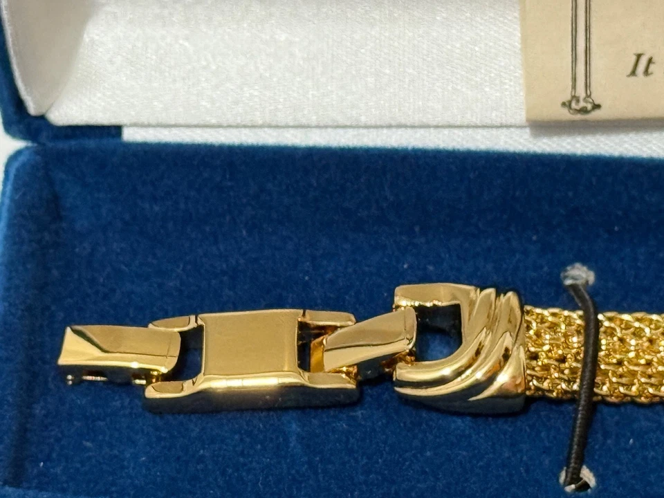 Pulsera de malla dorada Camrose Kross JBK detalles de cristal púrpura firmada 8" Foto 2 de 4