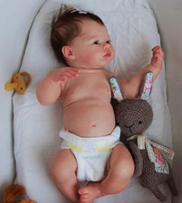 Realistic Full Body Vinyl Silicone Reborn Doll Rooted Hair Soft Touch Hand-paint