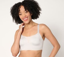 Maya J Women's Bra Sz L Breezies Invisible Comfort Wirefree Contour White