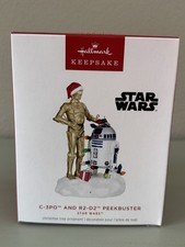 HALLMARK 2024 STAR WARS C-3PO AND R2-D2 PEEKBUSTER SOUND ORNAMENT