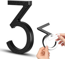 4 Inch Self-Adhesive House Numbers, Modern Floating Address Numbers, Adhesive Ho