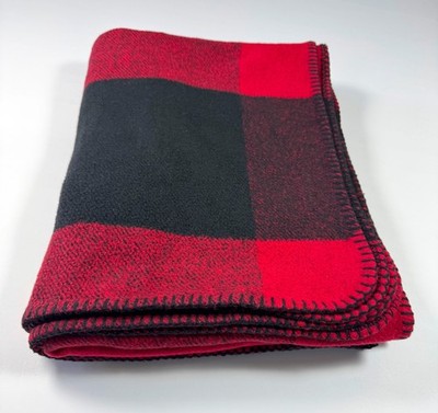 Roca Home Red Buffalo Check Plaid Throw Blanket 50'' x 67'' Made in Portugal