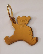 Gold Toned Teddy Bear Figure Large Keyring