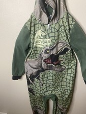 Jurassic World T-Rex Hooded Fleece Zip One-Pi...