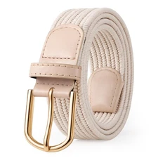 JASGOOD Elastic Braided Stretch Belt Women Golf Casual Fabric Woven Belt 1 3/...