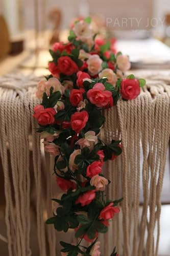 8pcs 65.6Ft Flower Garland, Fake Rose Vine Artificial Flowers 8PC 8pc-pink - Picture 4 of 7