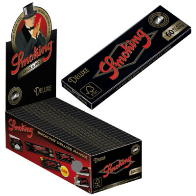 50er Box SMOKING Papers Black De Luxe Regular Blättchen Zigarettenpapier 