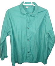 Fire Resistant jacket Mens XL green Button Snap Lightweight USA Made retardant