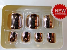 VV Toenails Copper-Gold Chrome Mirror glue on & Tabs Medium