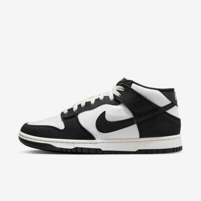 Nike Dunk Mid Canvas Panda Black White Retro Sneakers DV0830