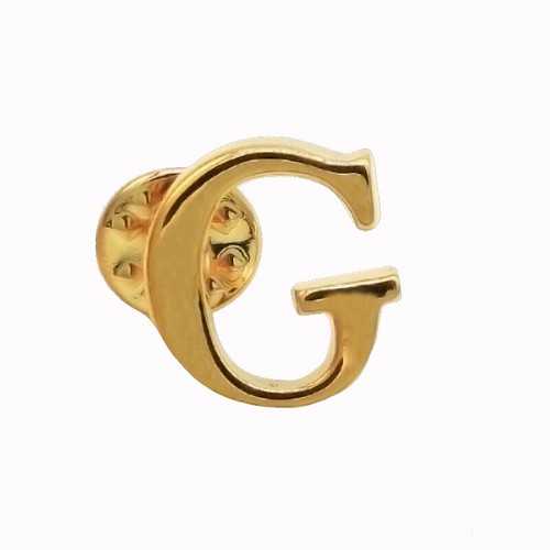 Mens Womens Metal Alphabet Brooch Fashion 26 Letters Golden Neckline Lapel Pins - Picture 9 of 39