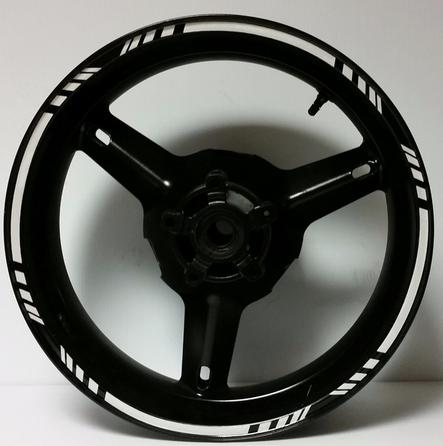 GREY/SILVER REFLECTIVE MOTORCYCLE RIM STRIPES WHEEL DECALS TAPE