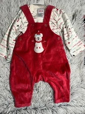 NWT Disney Store Mickey Snowman Baby Outfit 3 months My First Christmas 2001