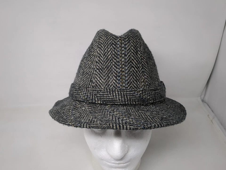 Vintage STETSON Equalizer Fedora Wool Gray Tweed Men's Size Medium 7 or 7 1/8 - Image 2 of 4