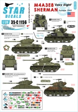 Star Decals 1/35 U.S. M4A3E8 Easy Eight Sherman Tanks in Europe 1945 Waterslide