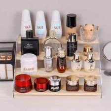 Tier Wooden Acrylic Display Stand Storage Organizer Cosmetics Display 1 Unit