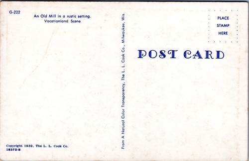 Antigua postal cromada de Mill en entorno rústico escena Vacationland Wisconsin - 1959 - Imagen 2 de 2