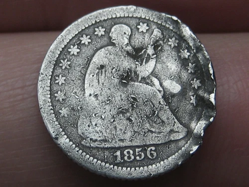 1856 O Seated Liberty Half Dime, New Orleans, Good Details