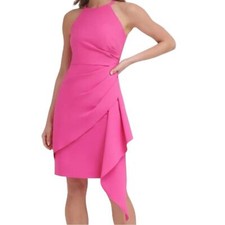 Vince Camuto Women's Sleeveless Halter Dress Barbie Pink