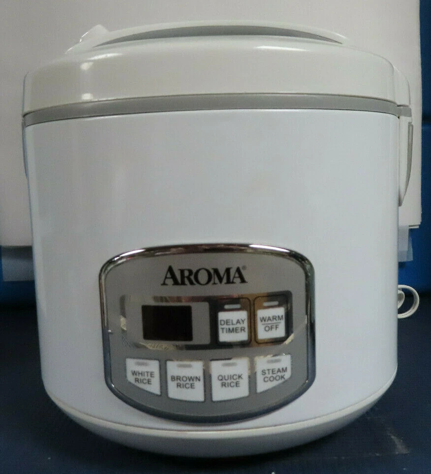 PREOWNED AROMA 10 CUP RICE COOKER / FOOD STEAMER ARC-1000 INSTR. BOOKS &  SPATULA