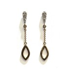 New 10k yellow gold .18ct SI1 H diamond dangle earrings 1.8g butterfly backs — photo 1