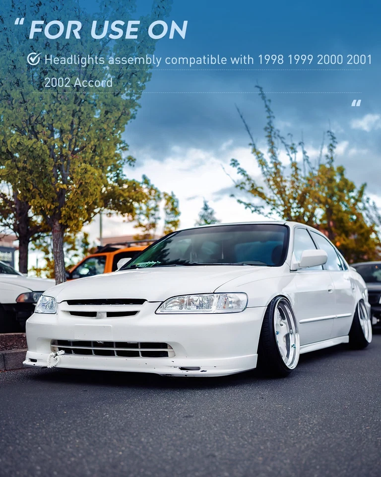 Conjunto de faros Nilight compatible con Honda Accord 1998 1999 2000 2001 2002 Foto 2 de 4