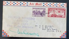 1931 Dominican Republic First Flight Airmail Cover FFC To West Palm Beach USA