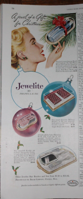 Vintage Jewelite Clear Lucite Brush & Comb Set 1947 vintage AD, Pro-Phy-Lac-Tic  main image 3