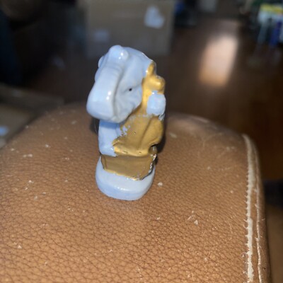 Vintage Blue Elephant Holding Violin Band Music Figurine Made in Japan