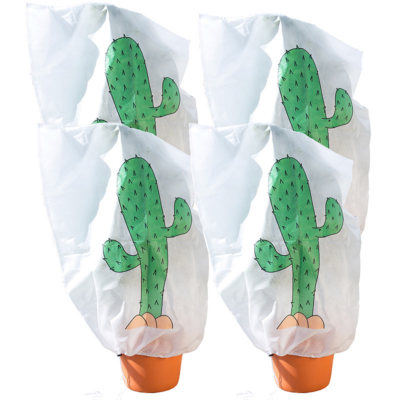 infactory 4er-Set Winterschutz-Haube ''Kaktus'' für Pflanzen, 110 x 120 cm