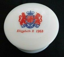 GENTLEMANS RELISH 10 cm EMPTY LIDDED POT - COMMEMORATIVE ELIZABETH R 1953