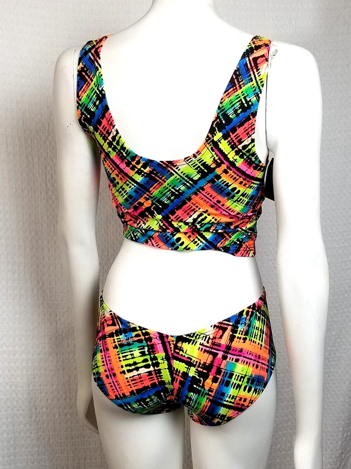 Coquetry Clothing  Junior/ Petite Two Piece Holographic Spandex Swim Wear Sz S/M - Image 3 of 4
