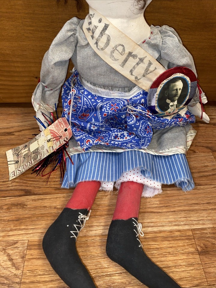 primitive doll Liberty (Miss Trudie Plum) ArtistOlive Rose made In