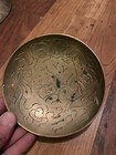 Vintage Chinese Brass Dragon Bowl Dish 5.75” Heavy Solid Carved — photo 1