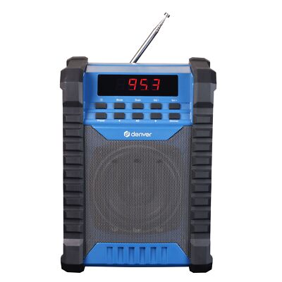 Denver WRB-60 Baustellenradio mit FM und Bluetooth, LCD Display, 2000mAh, IP54
