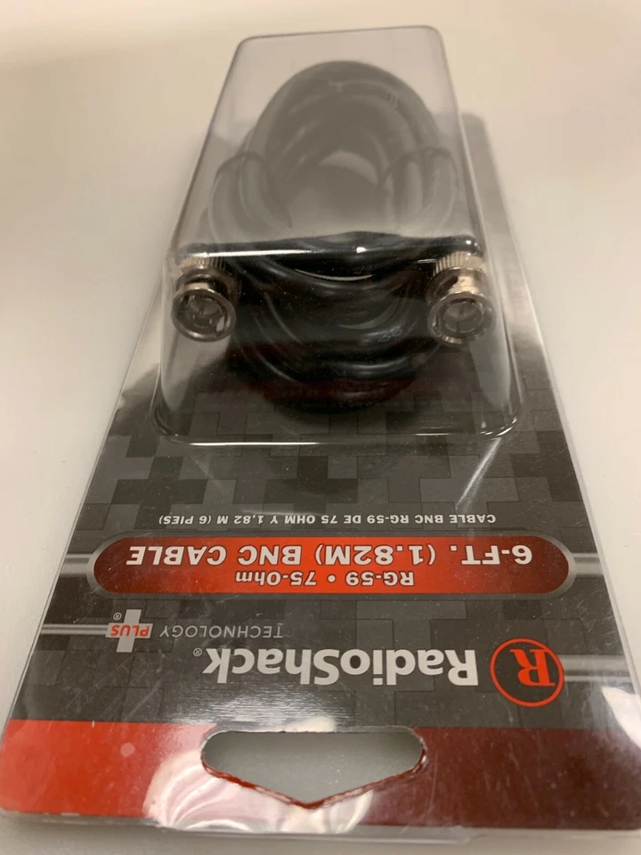 6 Foot BNC Coaxial Cable RG-59 75-Ohm Male Plug to Male Plug RadioShack 278-990 - Image 3 of 4