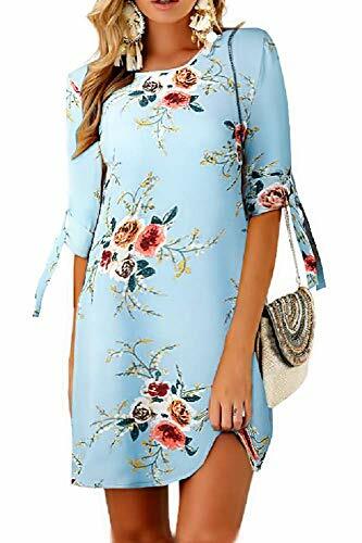 Vestito Chemisier Lungo Rose Fiori Bohemian Fiore Abito Spiaggia Mare  azzurro | eBay