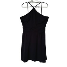 Urban Outfitters Linen Blend Marabella Y- Neck Mini Dress Black Size Large