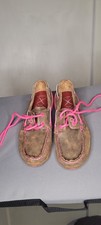 Twisted X Boots Slip-On Shoes Mocassins Pink Shoelaces Size 12M Girls
